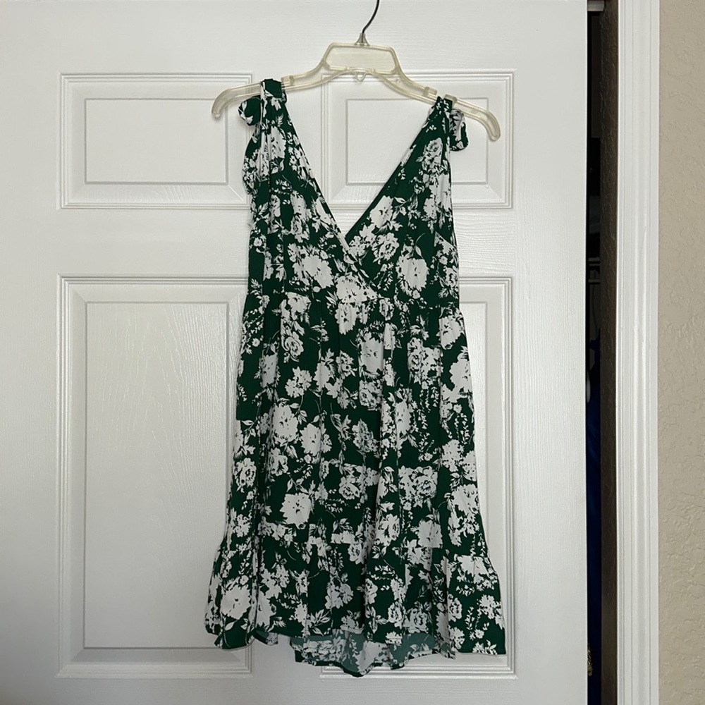Green floral dress